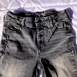 Faded black high-waisted skinny jeans